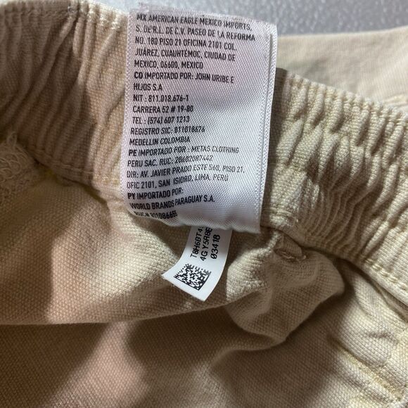 AMERICAN EAGLE Cargo Pants Stretch Straight Leg Twill Y2K 90s Womens 10 Beige - Picture 12 of 13